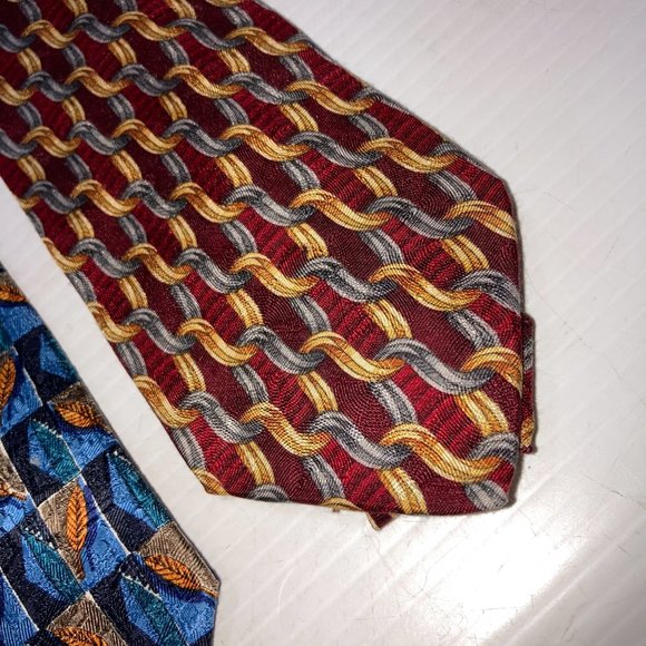 Ermenegildo ZEGNA Silk  Made In Italy Ties Lot of 3 Burgundy Blue Rust  58". 3.7 - Picture 6 of 7
